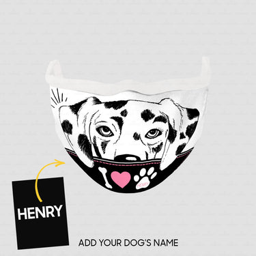 Personalized Dog Gift Idea - I Love Dalmatian For Dog Lovers - Cloth Mask